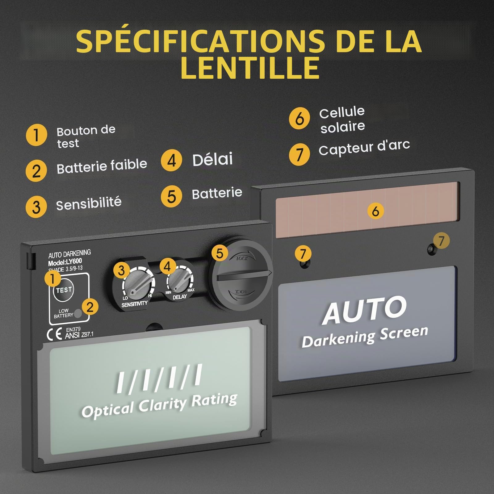 TOOLIOM Casque de soudage à Couleur véritable Masque de soudage Auto-obscurcissant avec Une Gamme d'ombres de 9-13 Capuchon de soudage à Alimentation Solaire Style crâne Flamboyant pour TIG MIG Arc