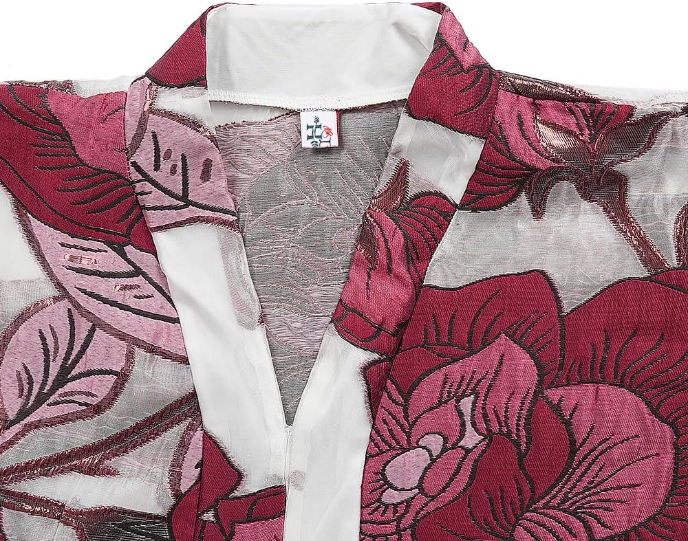 HD African Stylish Bubu Dress for Woman Floral Pattern Caftan Gown Adjustable Sleeves with Buckle - Image 4