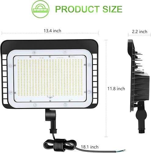 Miniatura 5 de DragonLight Luz de inundación LED de 240 W con fotocélula del anochecer al amanecer, IP65, impermeable, ajustable, montaje en nudillos, reflectores