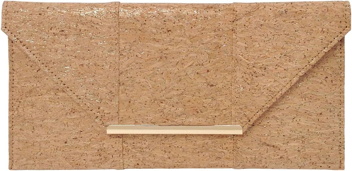 JNB Cork Envelope Flat Clutch Gold