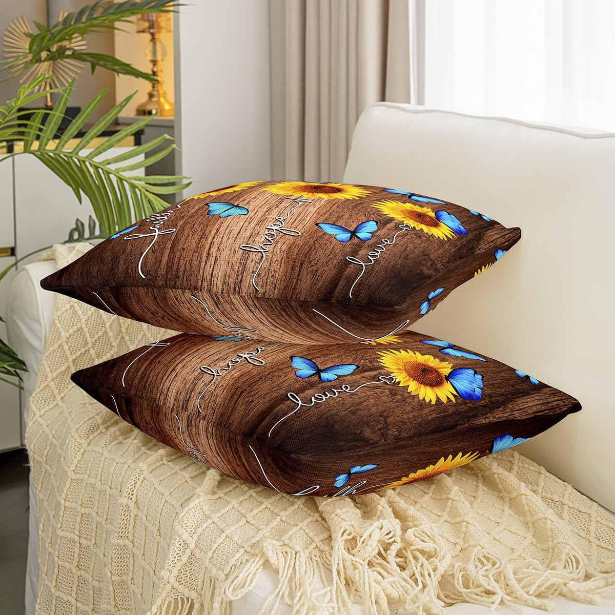 Federa Decorativa In Lino Per Cuscino 45x45 Cm - Idea Regalo San Valentino Con Frase D'amore Per Lei
