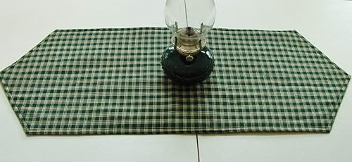 Miniatura 4 de Green Plaid Placemats (Sold Individually) Made In USA Custom-Made Reversible Washable 12" x 18" or 13" x 19" Country Elegant Pine-Green/Tan Woven