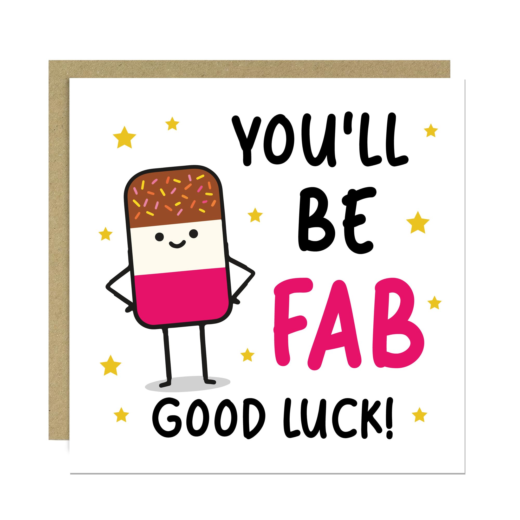 RED OCEAN YOU'LL BE FAB Good Luck Card With Kraft Envelope Good Luck Card For Daughter Son Granddaughter Grandson Colleague Best Friend