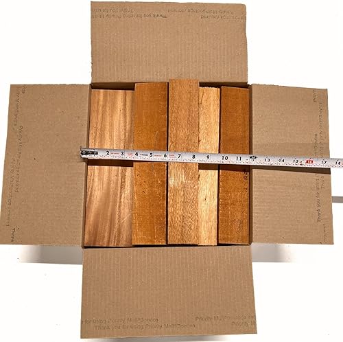 Miniatura 6 de Exotic Wood Zone 's Scarp Wood Cut Offs Box de caoba  Chatarra de madera para tallar rollos de madera corta Tablas de madera