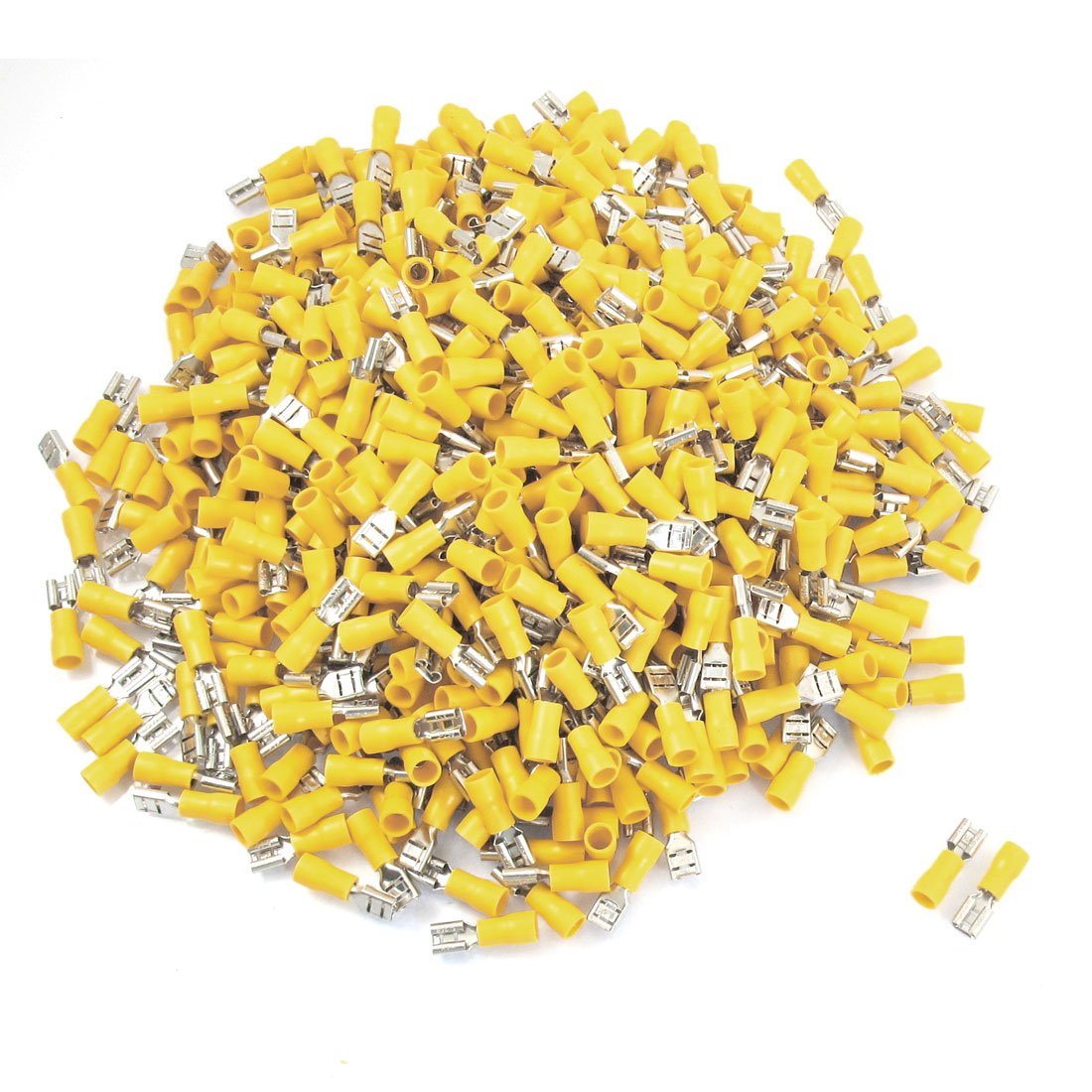 1000 Pcs Yellow PVC Sleeve Insulating Spade Crimp Terminal Connector for 12-10 AWG (09c8ef85e6e832871b69e0d3264d0b7c)