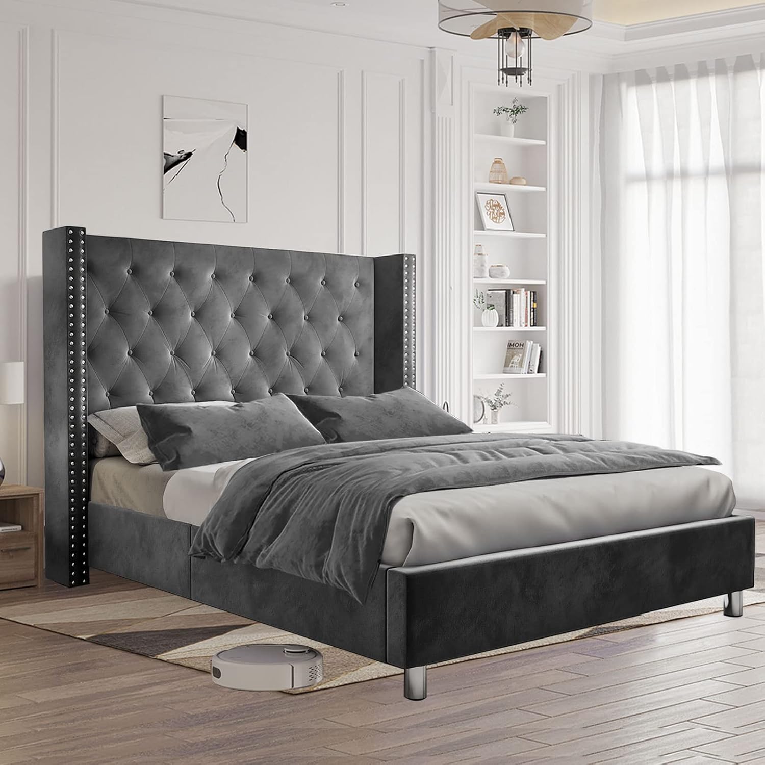 Buy Jocisland Tufted Upholstered Bed Low Profile Platform Bed Frame