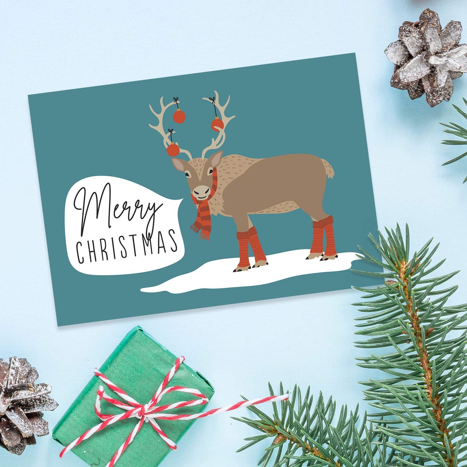 Canopy Street Illustrated Arctic Animals Holiday Card Pack / 24 Winter Greeting Cards With White Envelopes / 4 5/8" x 6 1/4" Adorable North Pole Animals Cards / 4 Christmas Note Card Designs