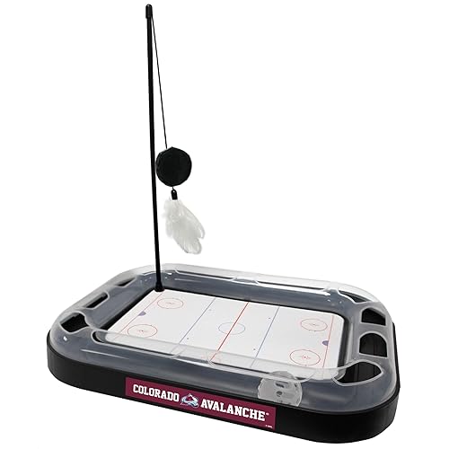 Pets First 5-in-1 NHL Colorado Avalanche Cat Scratching Toy with Interactive Cat Ball Bell - Colorado Avalanche - NHL Cat Scratching Toy