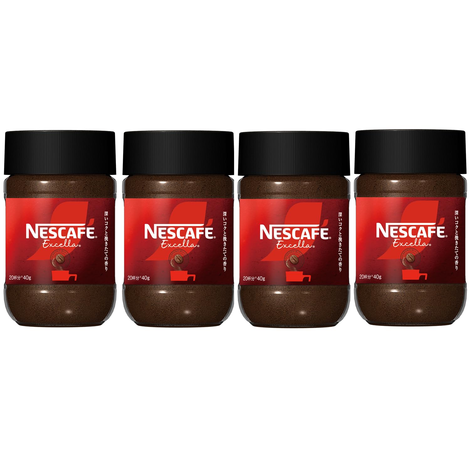 Amazon | ネスカフェ エクセラ 40g×4瓶(80杯分) ,レギュラー 