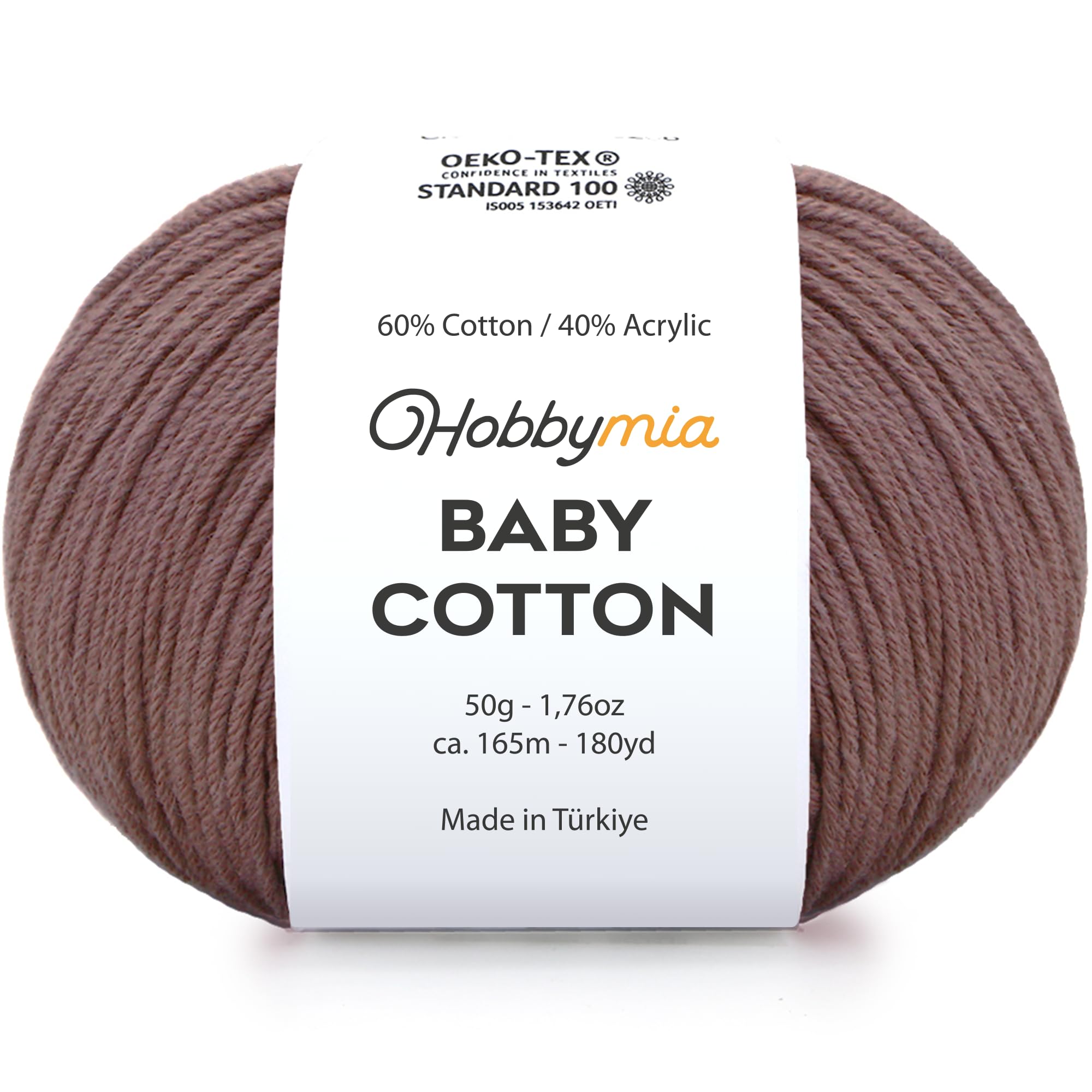 Baby Cotton Blend Yarn – Soft Sport Weight Yarn for Crochet & Amigurumi - 50g/180yds - 60% Cotton 40% Acrylic - Ideal for Baby & Knitting Proj.(Neon Green, 1 Ball) — view 22