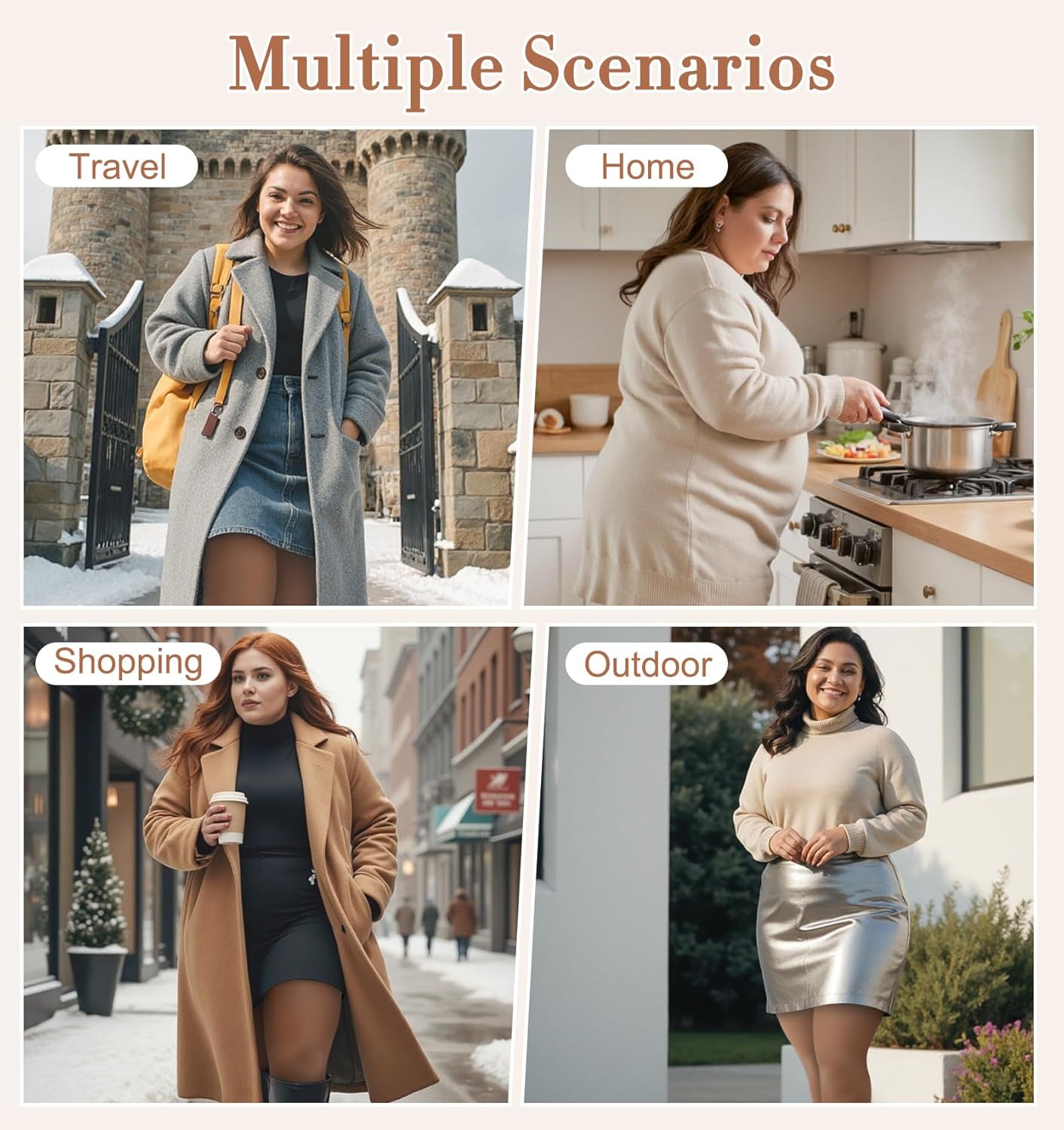 Justay 1 Pair Plus Size Fleece Lined Tights Women Winter Warm Thick Pantyhose Fake Translucent Thermal Leggings for Gifts - Image 5