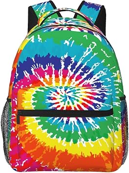 School Bag Tie Dye Neon Backpack for Kid Girl Boy Lightweight