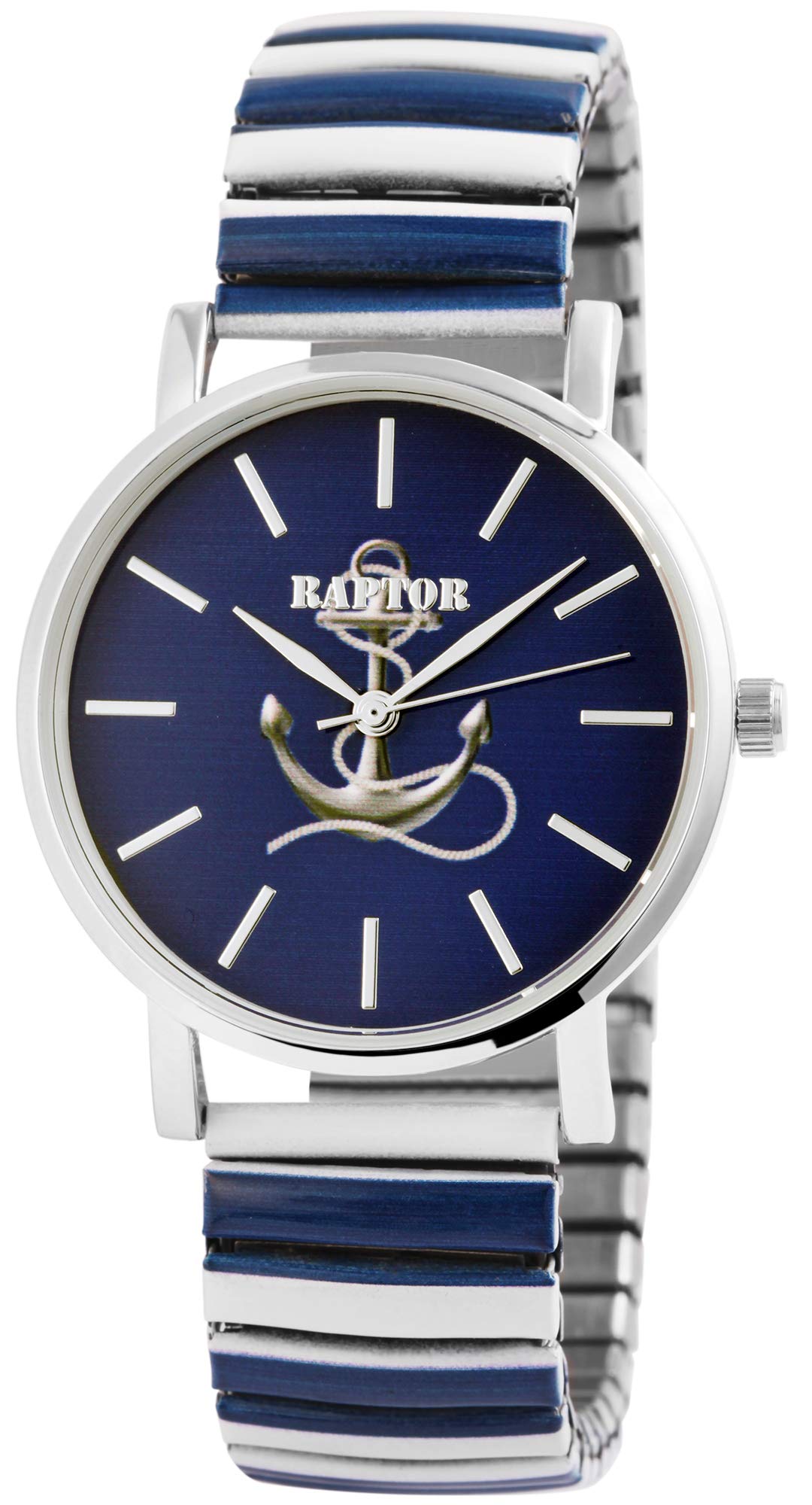 Raptor Damen-Uhr Zugband Edelstahl Farbenfrohes Motiv Analog Quarz RA10205