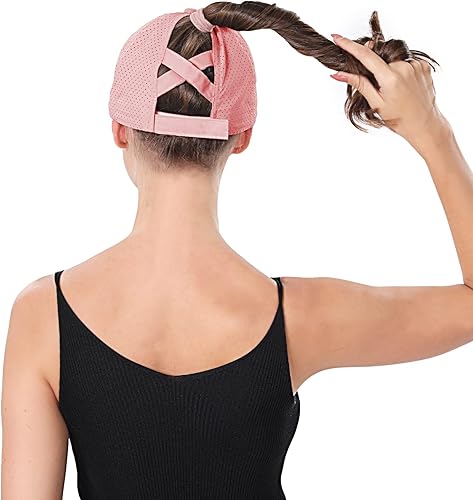 Miniatura 3 de Gorras de béisbol ajustables para mujer, diseño de moño desordenado, gorra de camionero