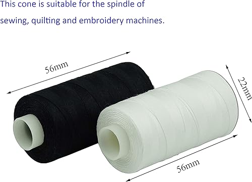 Miniatura 2 de Simthread 12 hilos de algodón para todos los propósitos, 50s/3 hilos para coser, etc. - 550 yardas cada uno (colores neutros) 12 colores neutros,12