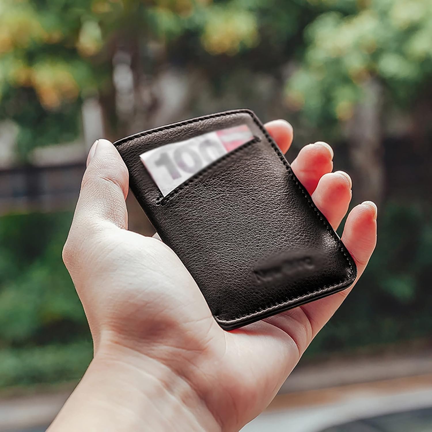 Card Pouch Leather Material Card Case Men's Slim Holder Driving Licence Female Simple Compact Wallet Card Cases(Blue)