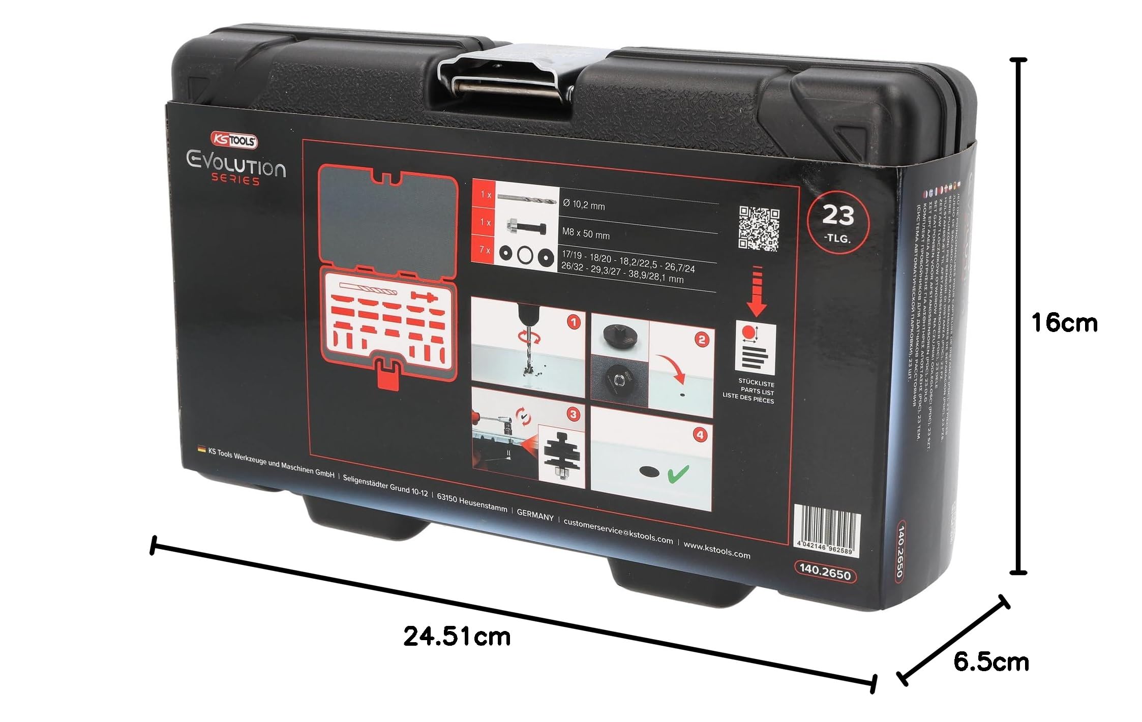 KS TOOLS 140.2650 Serie di punzoni per lamiere Sensore-Assistenza parcheggio
