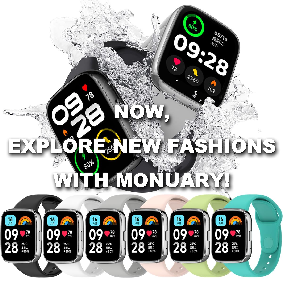 Pulseras Deportivas de Colores Compatibles con Redmi Watch 3 Active, Suaves y Transpirables Liberación Rápida (6 Piezas)