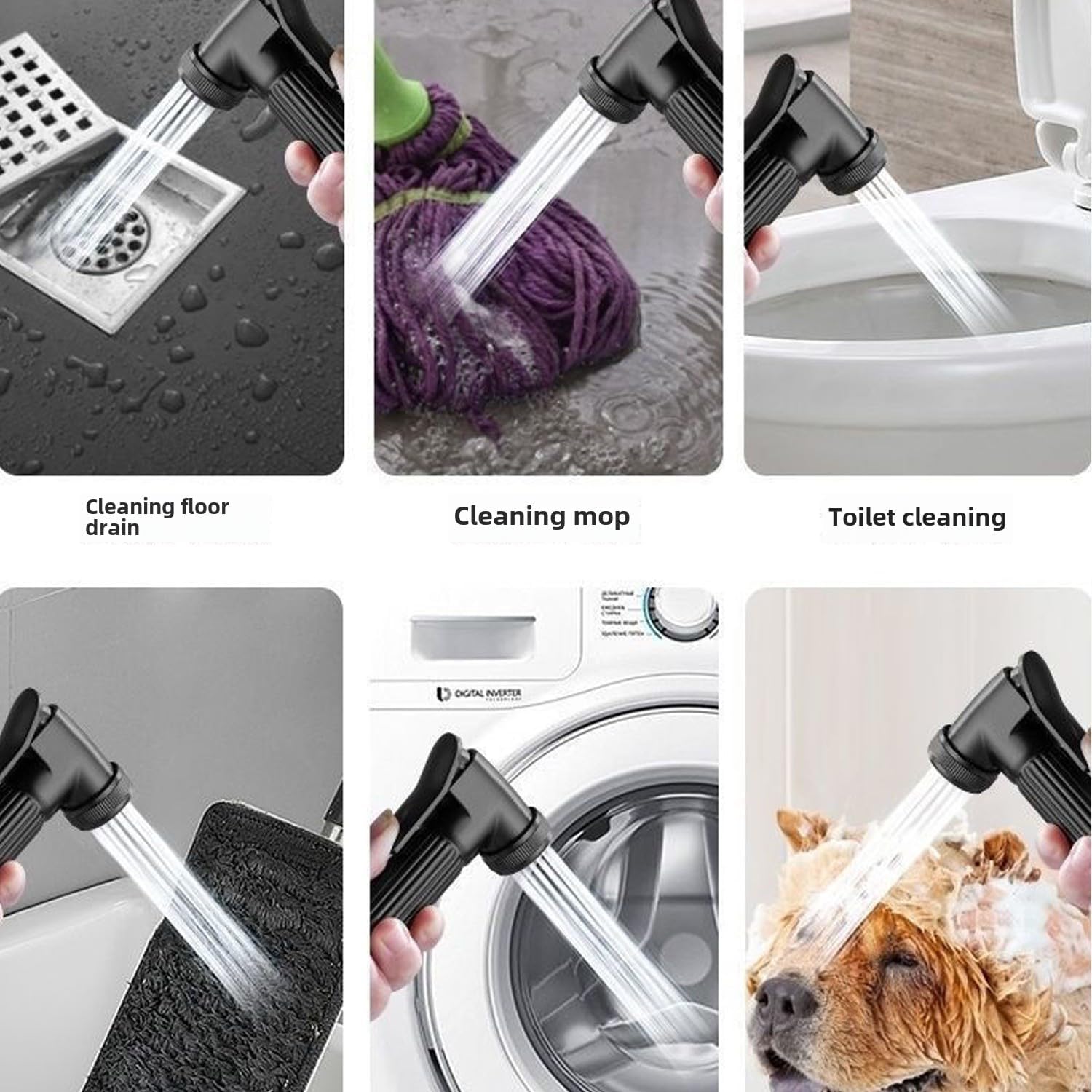 1-In-2-Out Dual Control Valve, bidet sprayer, bum gun bidet sprayer, bidet sprayer for toilet, toilet flush valve, toilet sprayer, toilet water sprayer, bidet sprayer toilet sprayer (black)