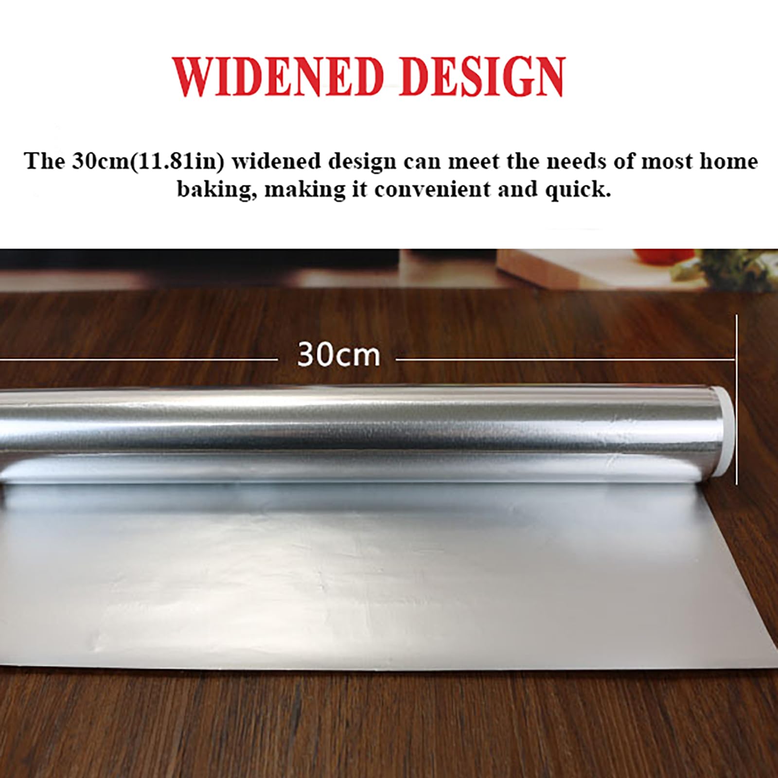 2 Cajas de Papel Aluminio Extrarresistente con Cortador Deslizante – Film Adherente Alimenticio para Cocinar, Hornear, Asar, Parrilla, Almacenar en Congelador y Hostelería(Size:20 μm*38cm*50m)