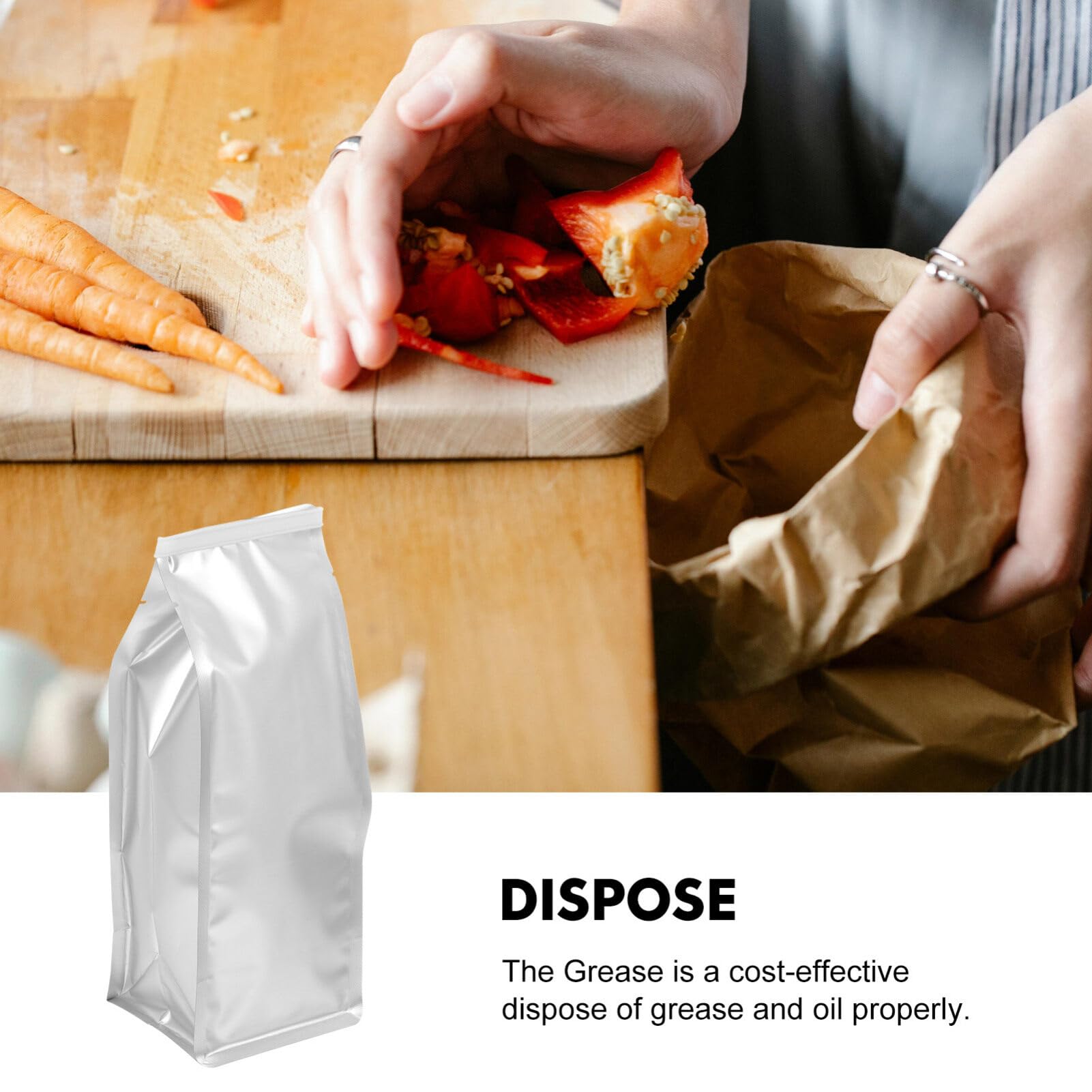 HOLIDYOYO Portable Grease Storage Bags 10-Pack 11X4.7 Inch Kitchen Oil Disposal Pouches for Waste Oil Collection and Drainage Blockage Prevention - Image 2
