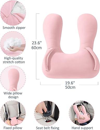 Miniatura 5 de BEBAS Almohada de viaje para niños en forma de U para automóvil accesorios de viaje para niños y adultos - Suave transpirable soporta la cabeza del