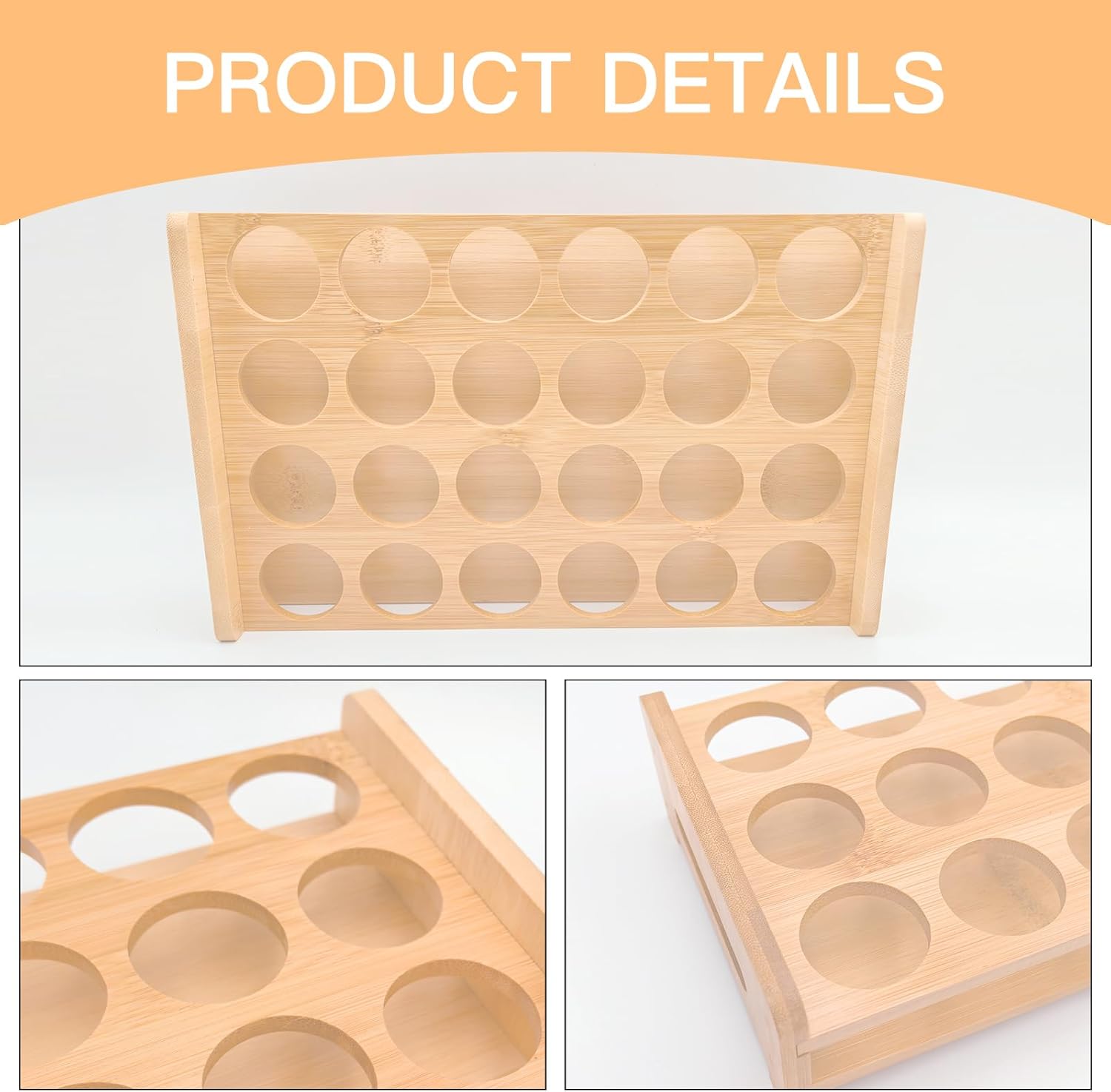 24 Shot Glass Holder Wine Glass Cup Serving Tray Cups Organizer Shot Display for Bar Accessories for Party, Bar, Club Hole: 1.53 Inch