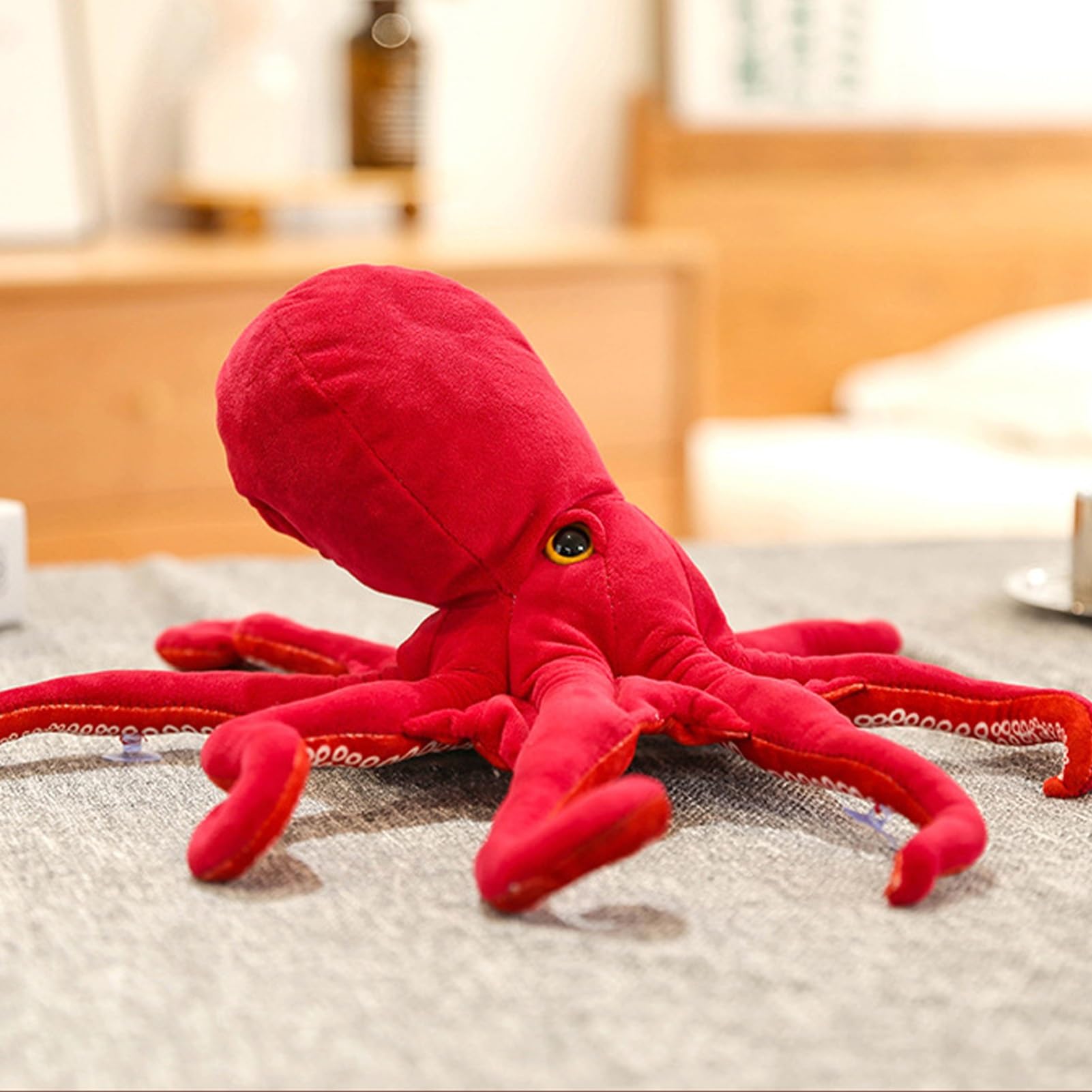 Realistisches rotes Oktopus-Plüschtier, niedliches Meerestier