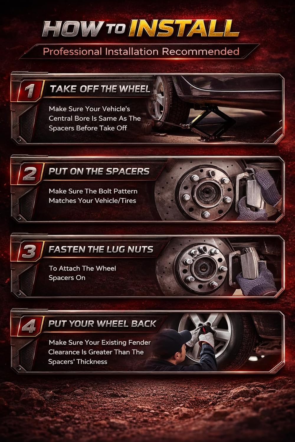 5x4.5 Hubcentric Wheel Spacer Kit 0.75", 12x1.25 Studs, 64.1mm Hub Bore, Forged Aluminum Wheel Spacers