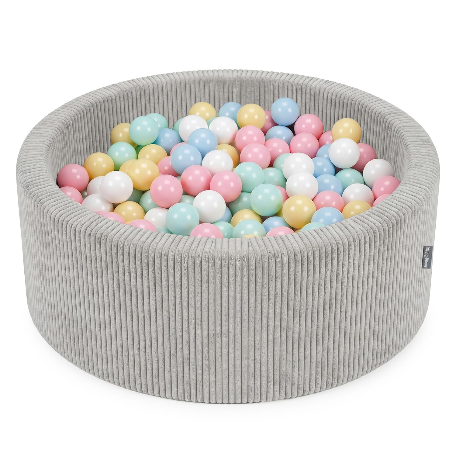 KiddyMoon Piscina para Bebé Y Niño, 90 X 30 Cm con 200 Bolas, Piscina Infantil De Espuma Suave, Funda Acanalada Lavable, para Juegos En Casa