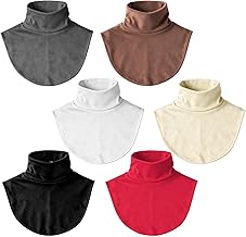 Behogan 6 Stück Rollkragen Einsatz Damen, Abnehmbare Kragen Fake Rollkragen, Warm Falscher Halbe Rollkragenshirt, Falscher Rollkragenpullover Krageneinsatz für Formelle Kleidung Blusen (Sechs Farben)