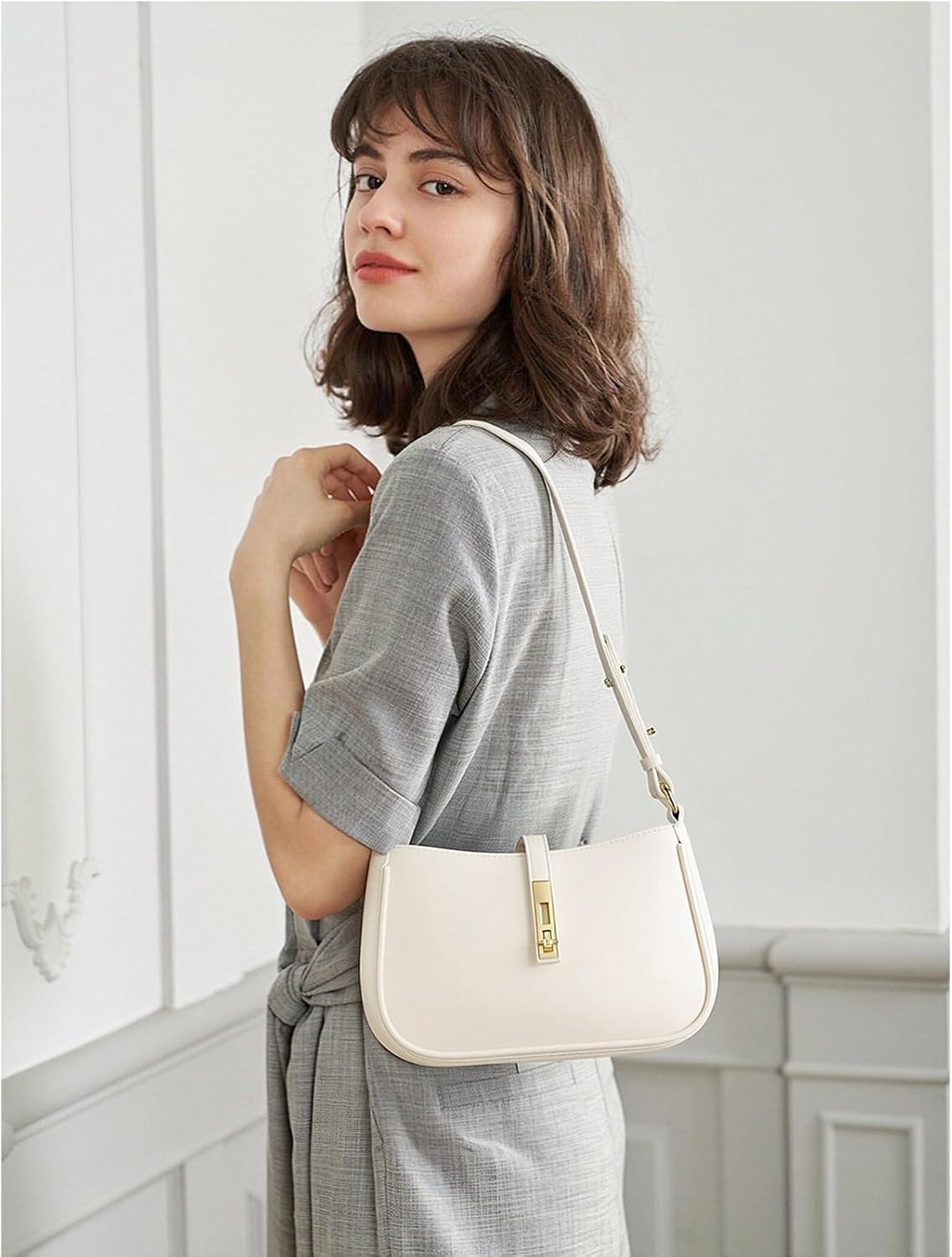 FALAN MULE Shoulder Bag for Women Vegan Leather Hobo Purses and Handbags Retro Clutch Purse