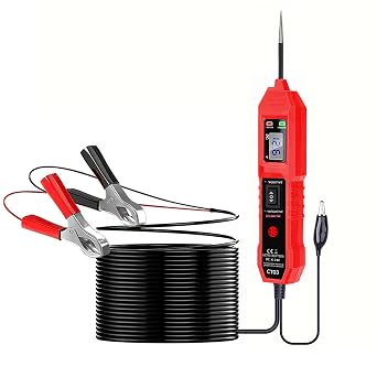 CT03 Power Circuit Tester, 6-24V DC Test Light Short Circuit, Automotive Component Electrical Polarity Identify Continuity Tester, Overload Protection