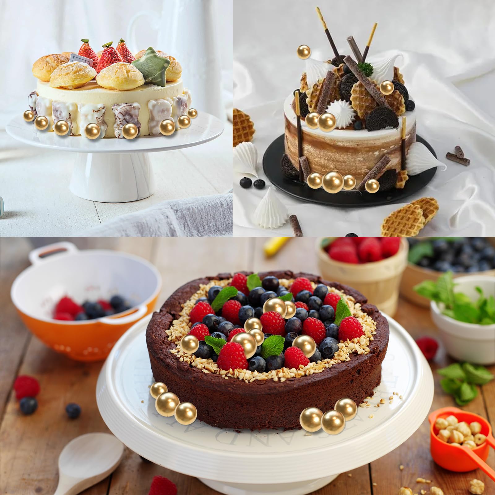24 Stück Kugel-Cupcake-Topper – Fertige Kuchen-Deko Für Geburtstag, Hochzeit & Baby Shower (rot)