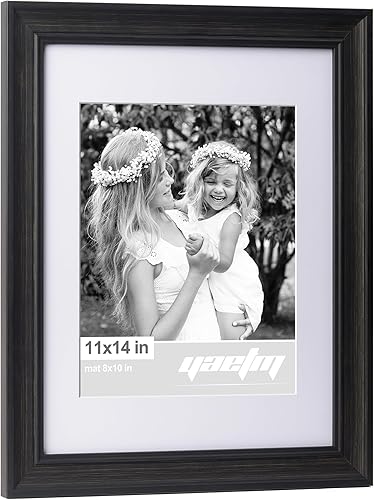Miniatura 2 de Yaetm Portarretratos de 11 x 14 pulgadas con paspartú para fotos de 8 x 10 pulgadas, juego de 4 marcos de fotos de 1.4 pulgadas de ancho y color