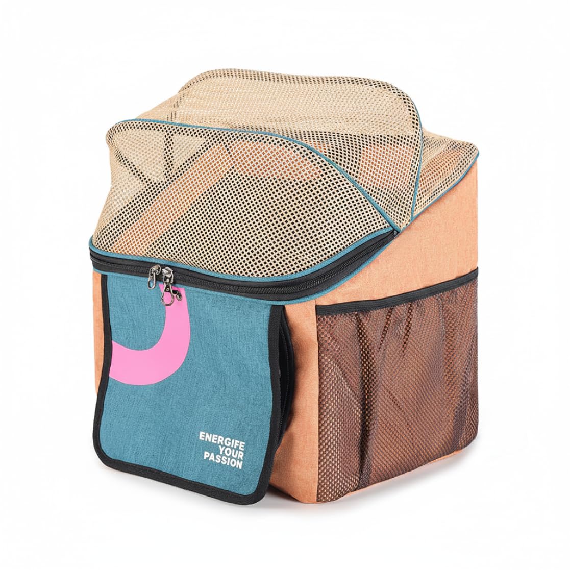 Hundefahrradkorb, umwandelbarer Haustierträger mit Schnellverschluss für Fahrräder, multifunktional als Rucksack, Handtasche, Bett, Orange, Hundefahrradkorb