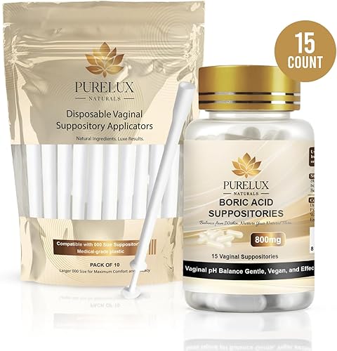PureLux - Aplicadores vaginales desechables, 10 unidades, sin BPA, tamaño 000, aplicadores de cuidado femenino, envueltos individualmente para un