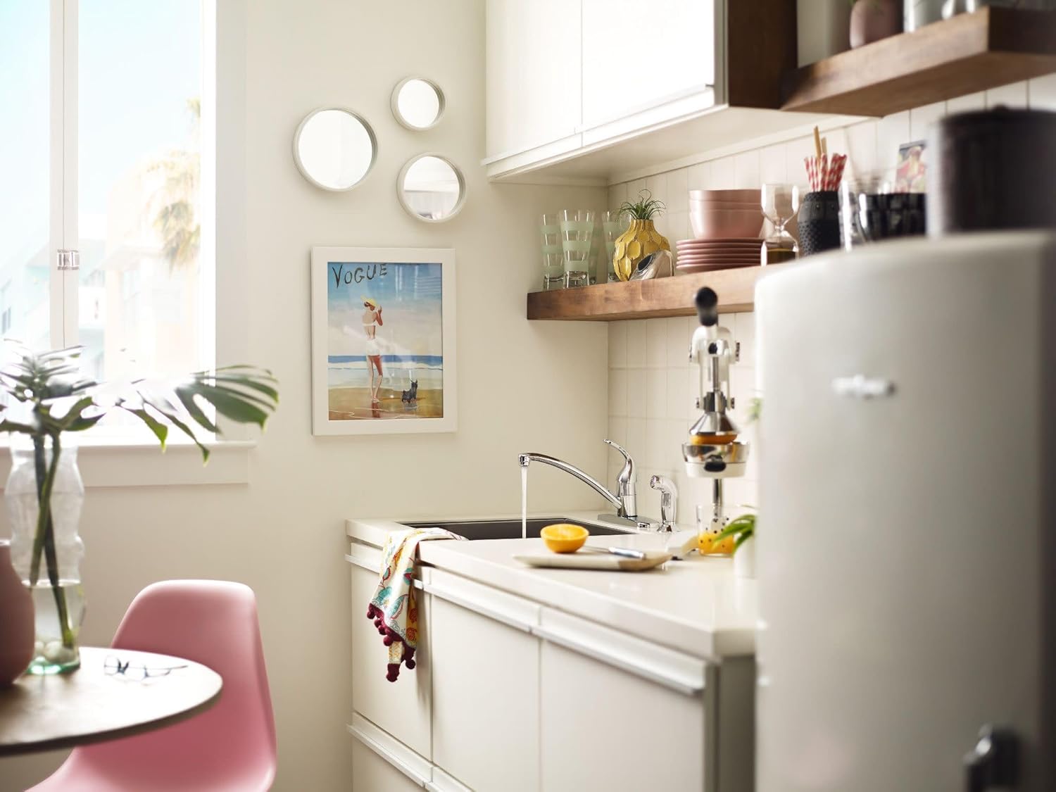 Moen Chateau Chrome Single Handle 4-Hole Kitchen Faucet with Protege Side Spray, 67430