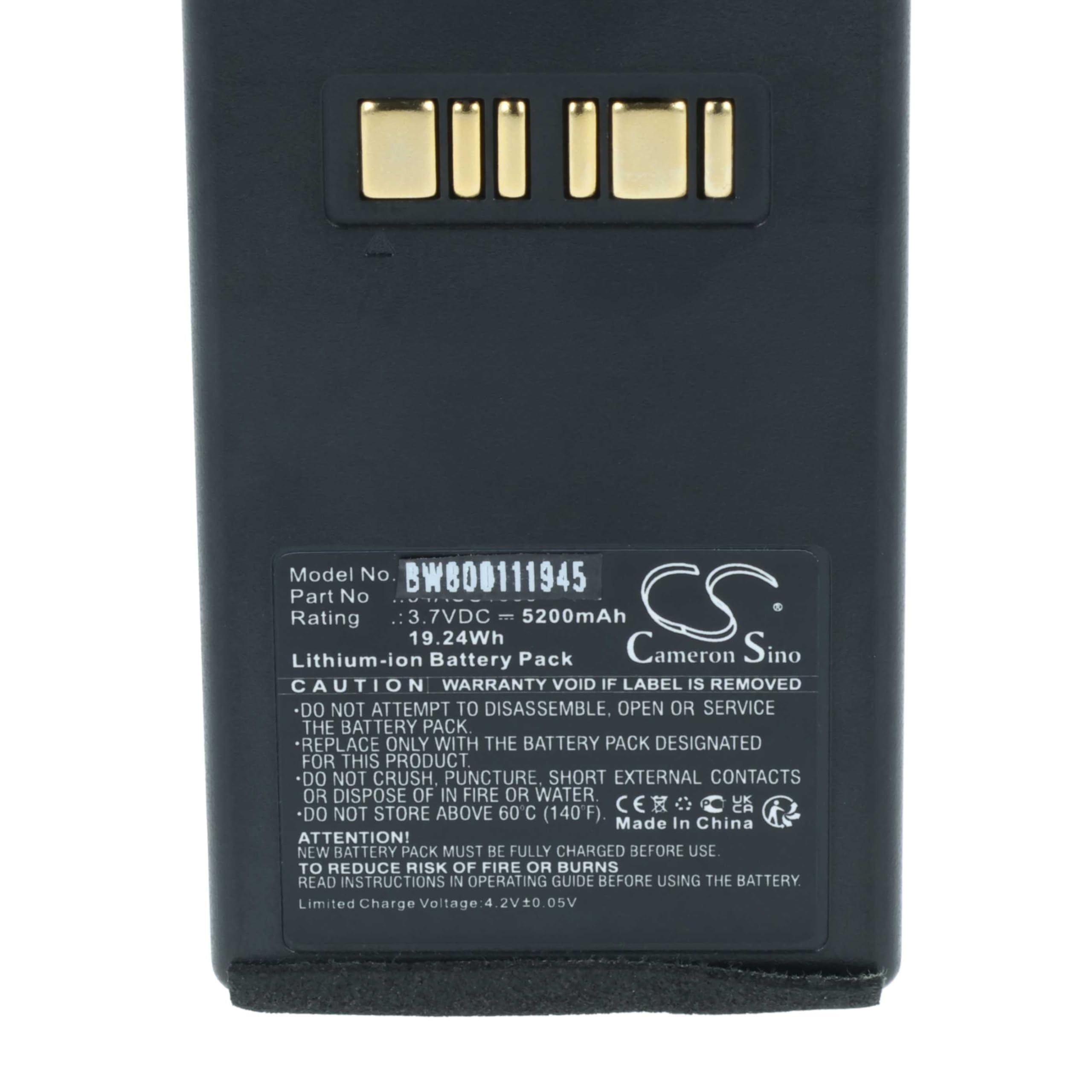 Bateria vhbw compatibile Datalogic Falcon X3 Plus X4, 5200mAh 3,7V Li-Ion per lettore codici a barre POS
