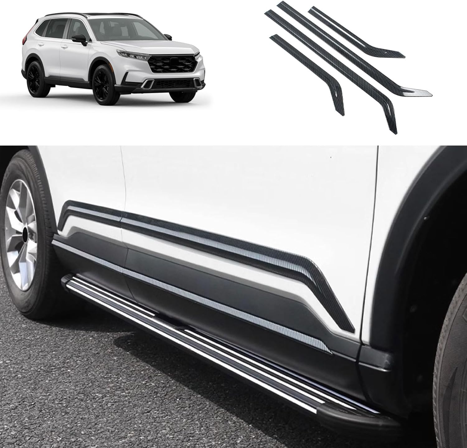Body Side Trims Compatible with Honda CRV CR-V 2023 2024 2025 2026 Body Side Door Molding Cover Trims Exterior Car Accessories ABS 4PCS (Glossy Black Style)