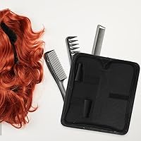 Vista 5 de 1 pieza de tijera bolsa bolsa pu rack salonblack compacto profesional cuero almacenamiento peluquería uso peluquería uso peluquero hogar tijeras