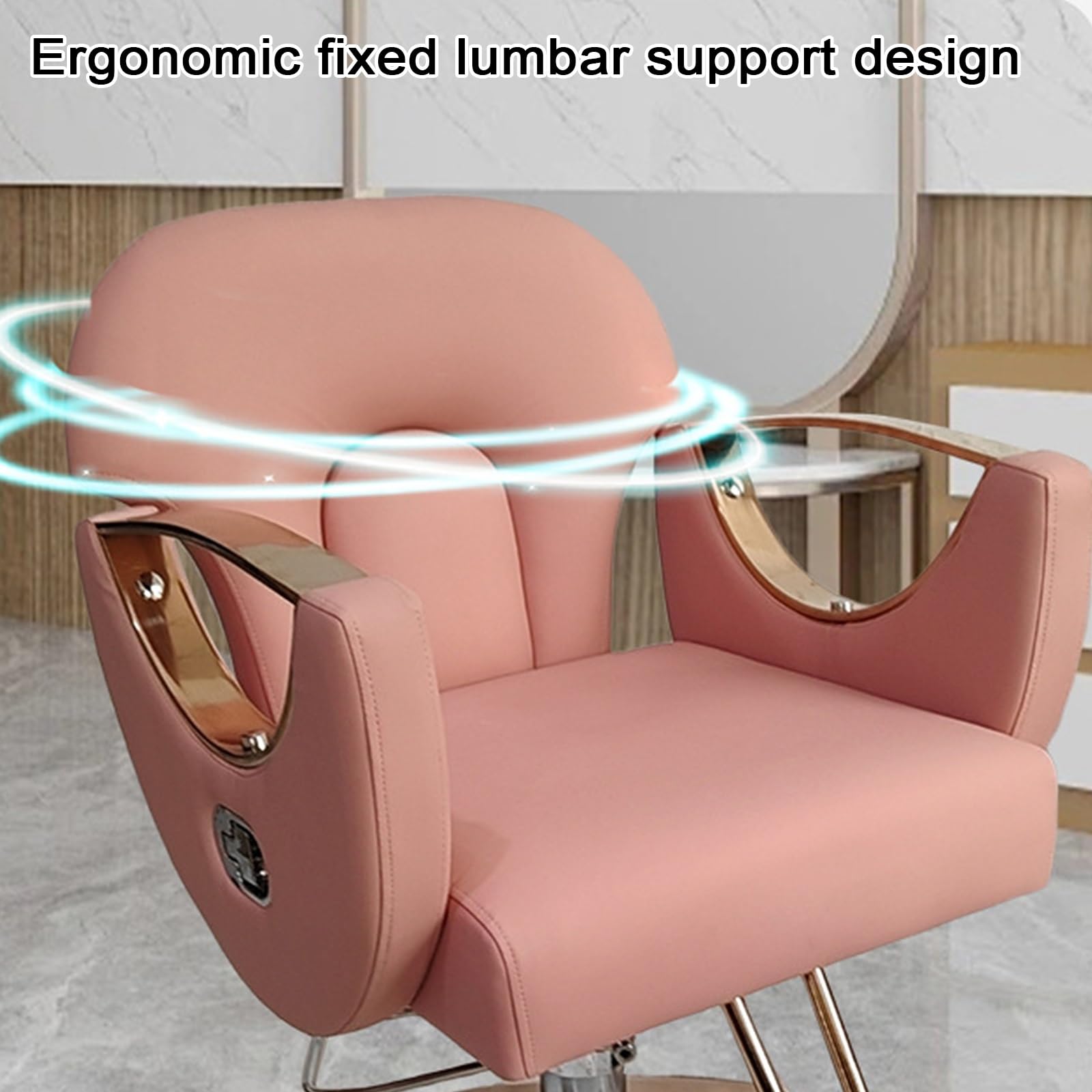 Sillones de peluquería, sillón reclinable para estilistas: Altura Ajustable, rotación de 360°, Cuero sintético con Espuma de Alta Densidad, reposapiés, Ideal para barberías y spas (Gris).