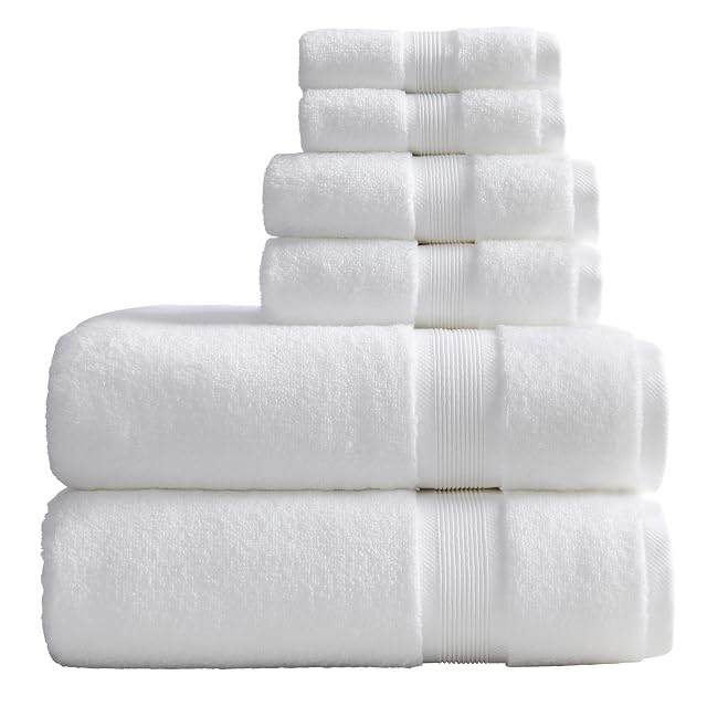 Springtree Home Luxury Bamboo Rayon Bath Towel Set 6 Piece Set 35 Bamboo Rayon - 65 Zero Twist