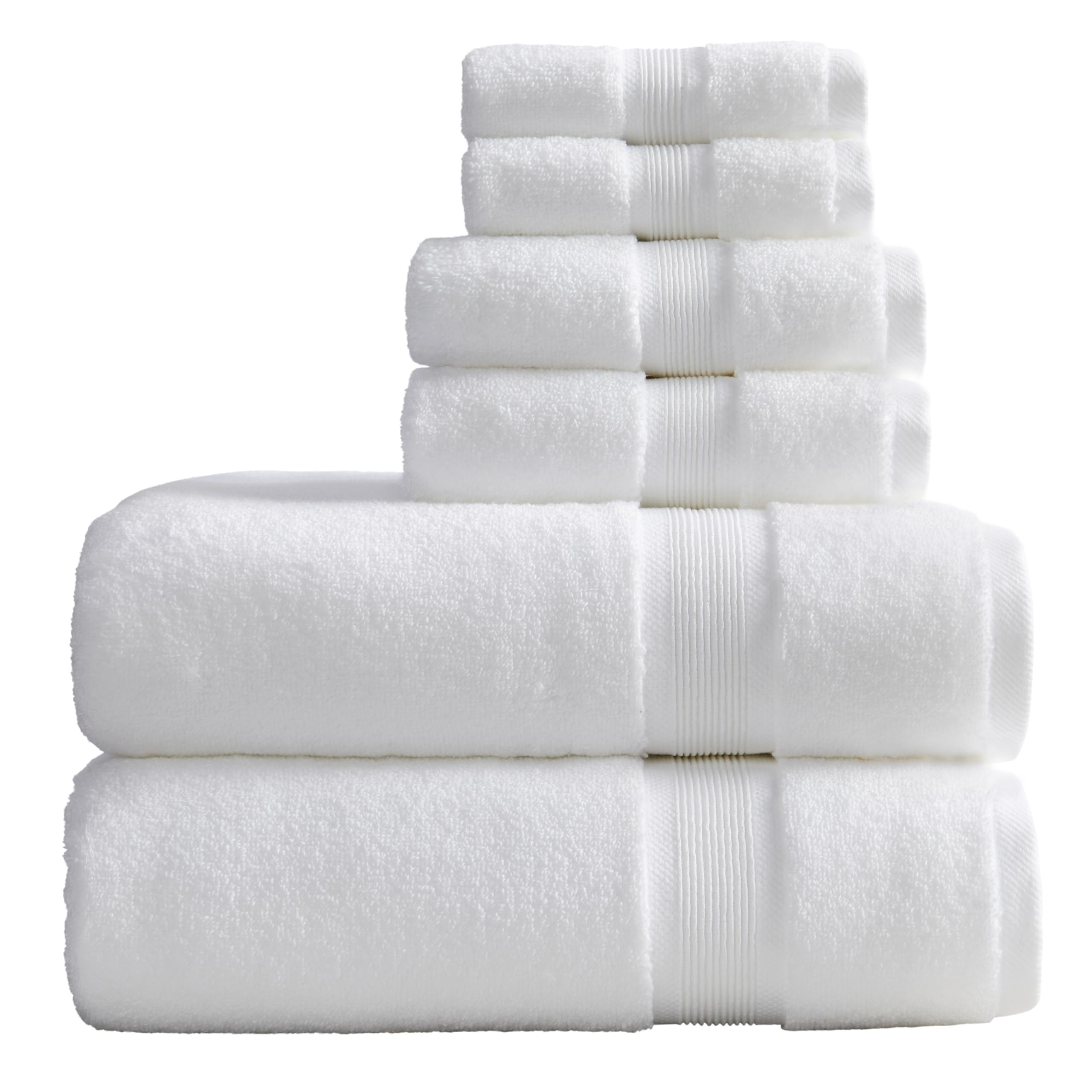 Springtree Home Luxury Bamboo Rayon Bath Towel Set 6 Piece Set | 35% Bamboo Rayon - 65% Zero Twist Cotton | Absorbent Quick-Dry Towels for Bathroom |