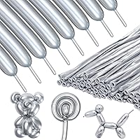 Vista 10 de Globos largos de animales, 260 globos gruesos para atar un arco de globos, para torcer látex, modelado mágico, cumpleaños delgado, para fiesta