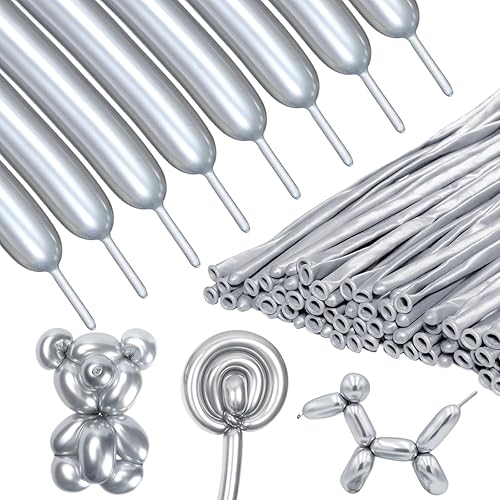 Miniatura 10 de Globos largos de animales, 260 globos gruesos para atar un arco de globos, para torcer látex, modelado mágico, cumpleaños delgado, para fiesta