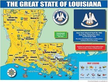 Gallopade Publishing Group Louisiana State Map for Students - Pack of 30 9780635106452