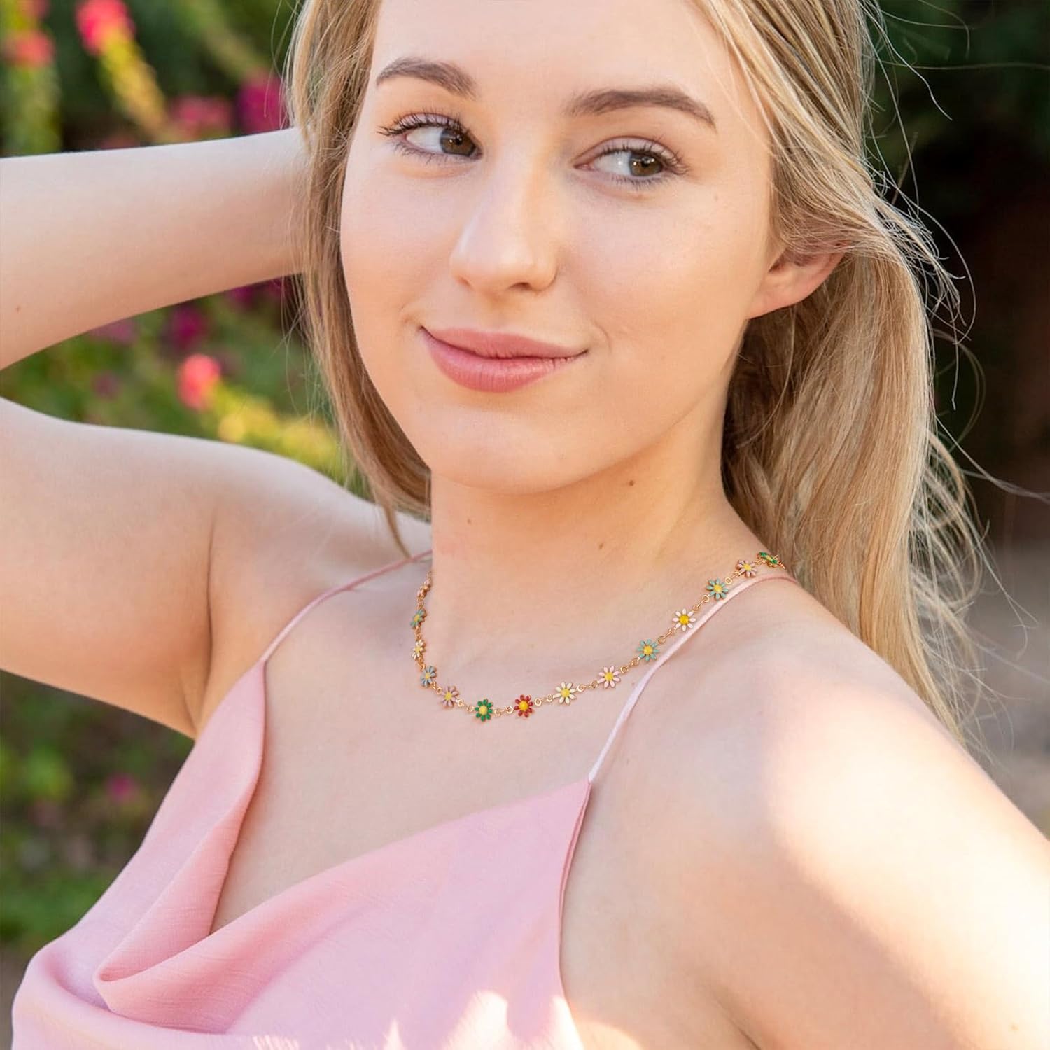 Dainty Chain Choker Necklace 18K Gold Plated Colorfull Link Chokers for Women Multicolor Necklaces Jewelry - Image 3