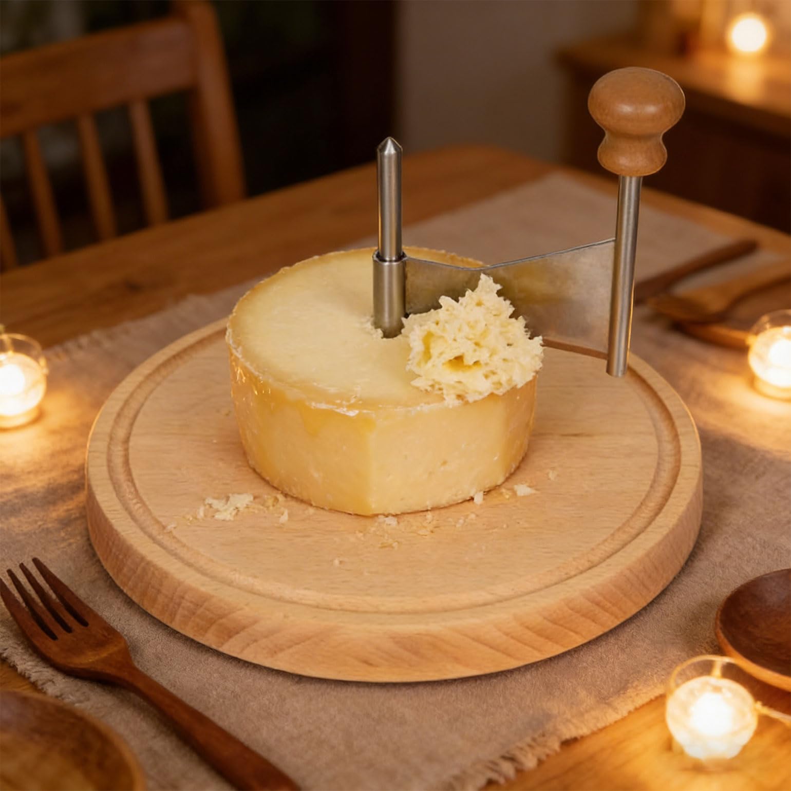Rallador de Queso Giratorio con Soporte de Madera Antideslizante y Piezas extraíbles para Limpieza rápida, para Amantes del Queso y Chefs Expertos, Accesorio para Platos de Fiesta