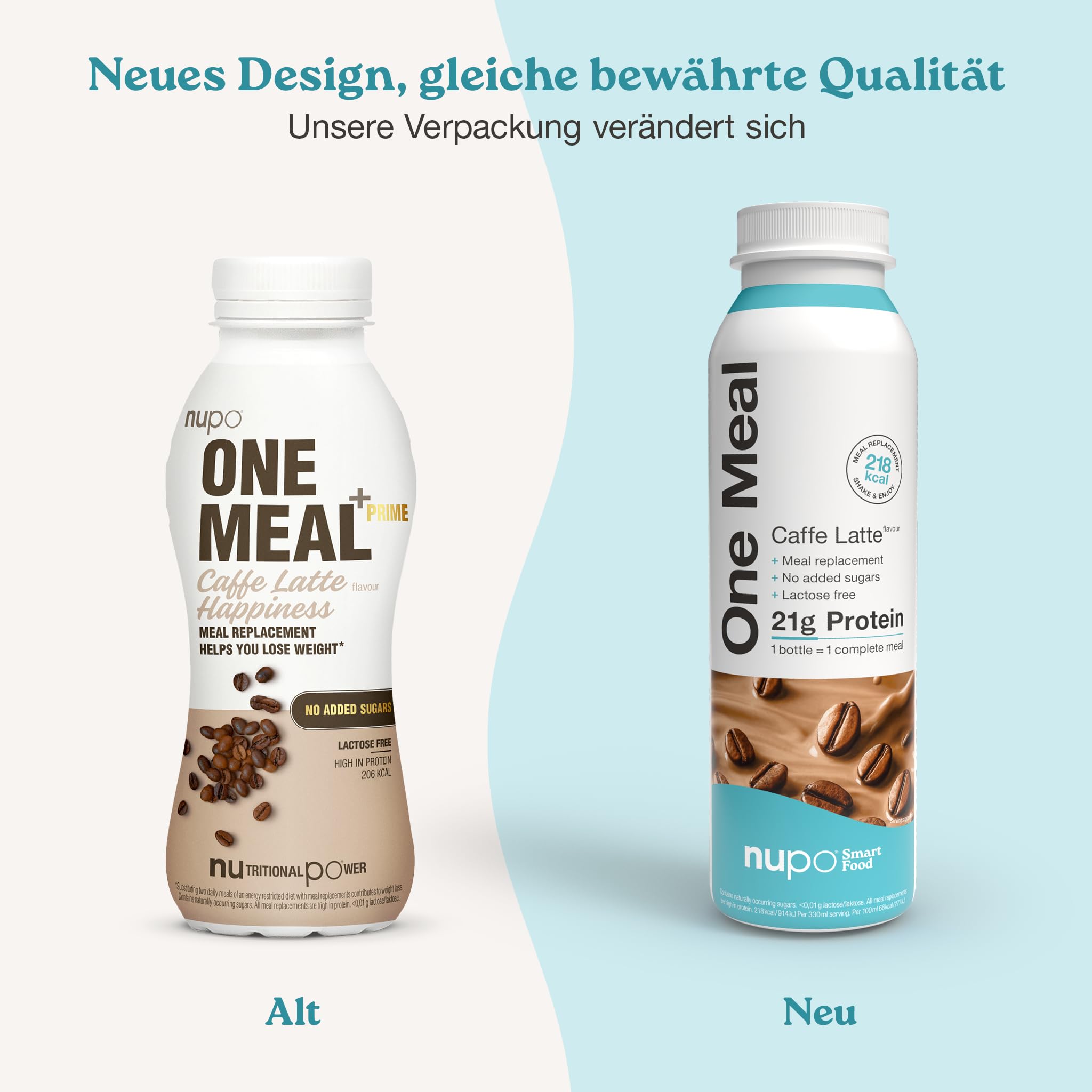 NUPO® Mahlzeitenersatz Trinkmahlzeit zum abnehmen [Caffe Latte - 12 Stk.] - Diät Drink zum abnehmen - Abnehm Shake Mahlzeitersatz - Drink Mahlzeit - Nahrungsersatz
